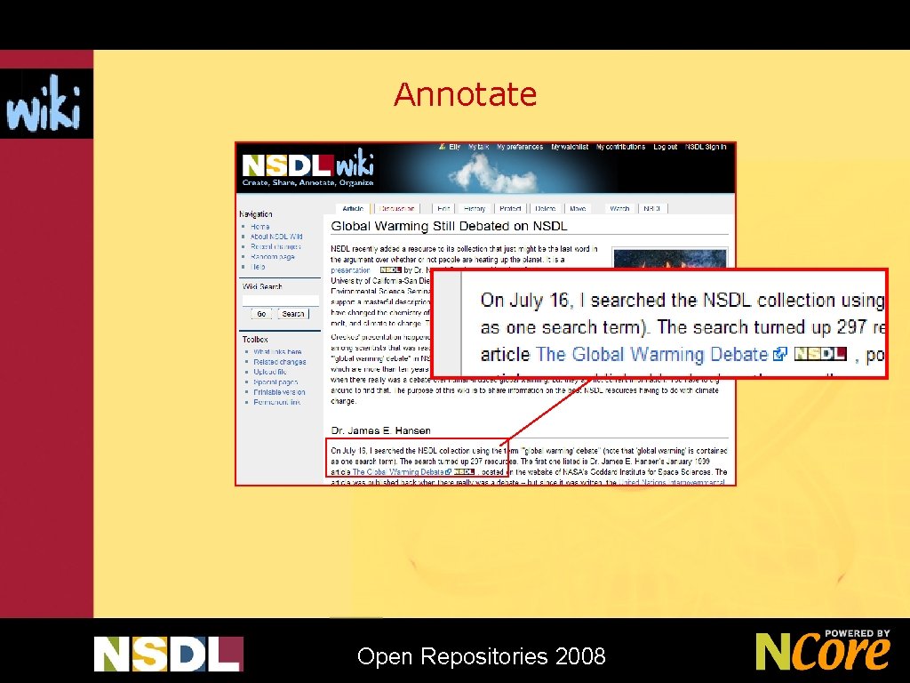 Annotate Open Repositories 2008 