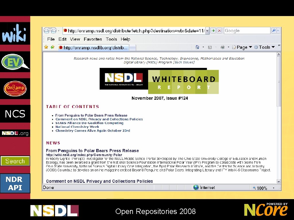 NCS NDR API Open Repositories 2008 