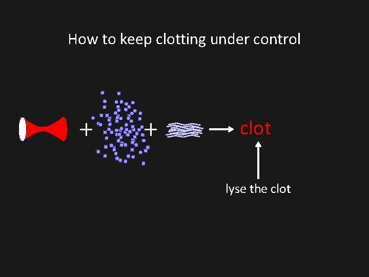 How to keep clotting under control clot lyse the clot How to keep clotting under control clot lyse the clot