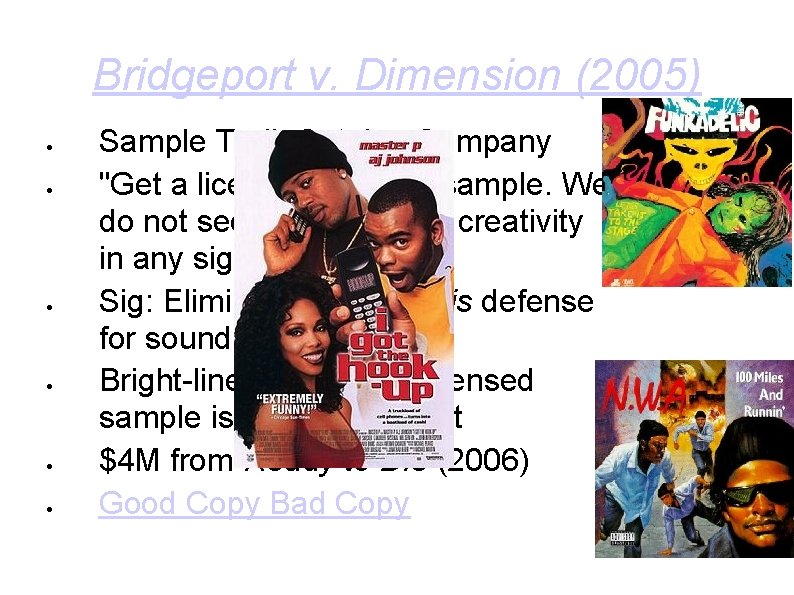 Bridgeport v. Dimension (2005) Sample Troll, Catalog Company "Get a license or do not