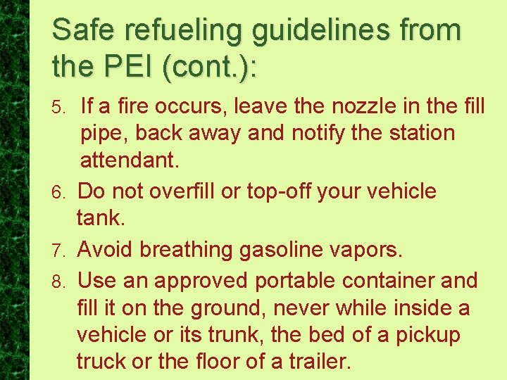 Safe Refuling SF 005 Static Electricity and Refueling Dangers Ag