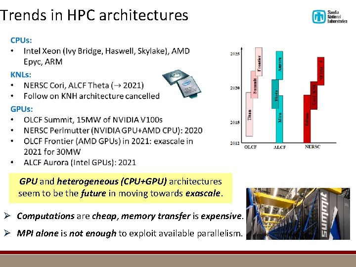Trends in HPC architectures GPU and heterogeneous (CPU+GPU) architectures seem to be the future