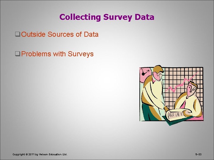 Collecting Survey Data q. Outside Sources of Data q. Problems with Surveys Copyright ©