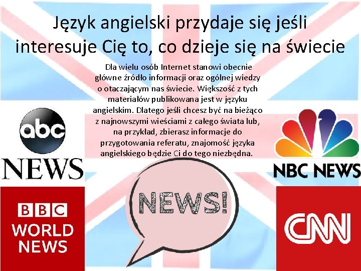 Język angielski przydaje się jeśli interesuje Cię to, co dzieje się na świecie Dla