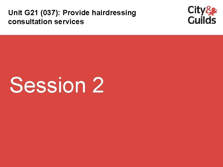 Unit G 21 (037): Provide hairdressing consultation services Session 2 