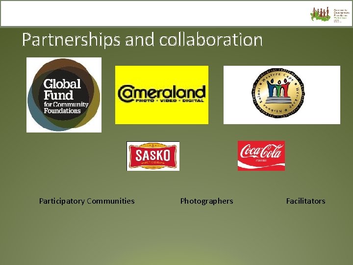 Partnerships and collaboration Participatory Communities Photographers Facilitators 