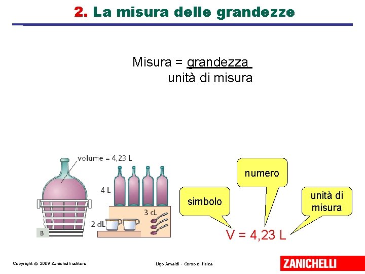 2. La misura delle grandezze Misura = grandezza unità di misura numero unità di