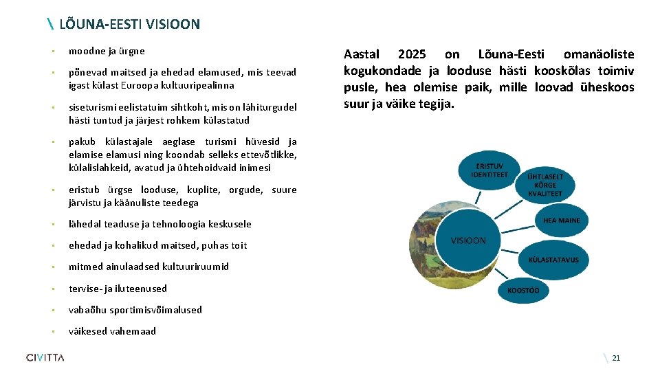 LÕUNA-EESTI VISIOON • moodne ja ürgne • põnevad maitsed ja ehedad elamused, mis teevad