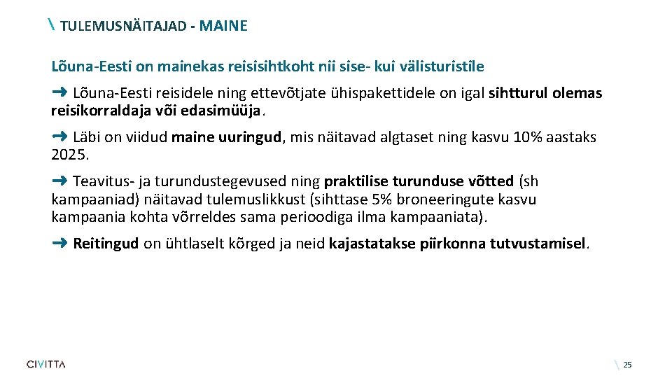 TULEMUSNÄITAJAD - MAINE Lõuna-Eesti on mainekas reisisihtkoht nii sise- kui välisturistile ➜ Lõuna-Eesti reisidele