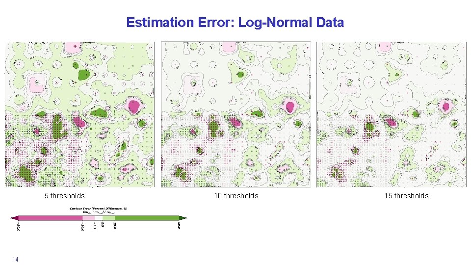 Estimation Error: Log-Normal Data 5 thresholds 14 10 thresholds 15 thresholds 