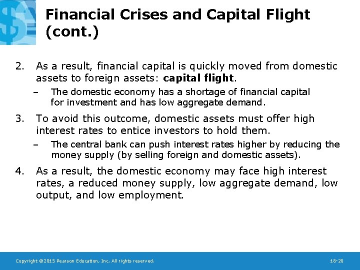 Financial Crises and Capital Flight (cont. ) 2. As a result, financial capital is