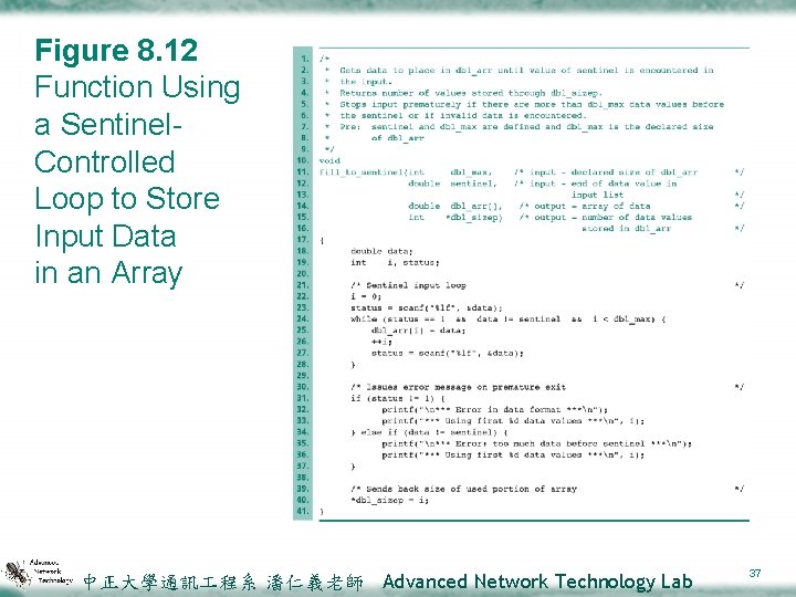 Figure 8. 12 Function Using a Sentinel. Controlled Loop to Store Input Data in