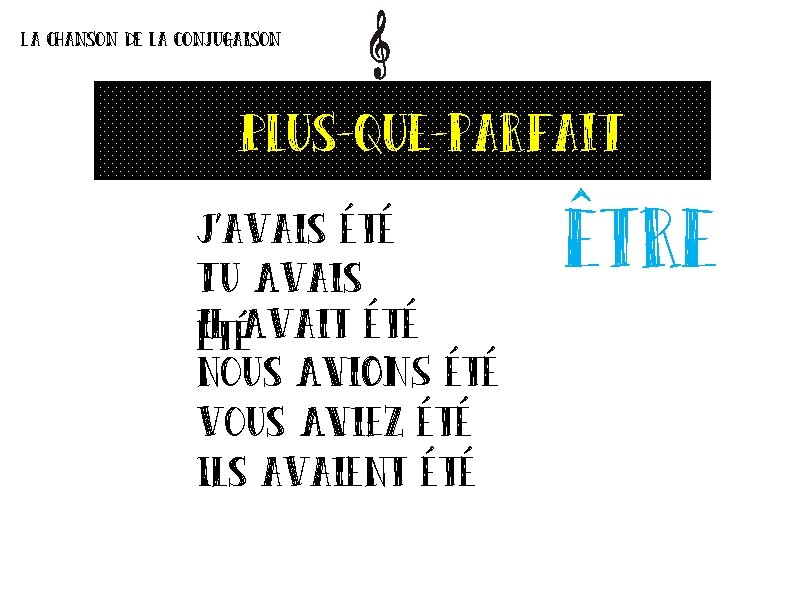 La chanson de la conjugaison Plus-que-parfait J’avais été Tu Avais il étéAvait été nous La chanson de la conjugaison Plus-que-parfait J’avais été Tu Avais il étéAvait été nous