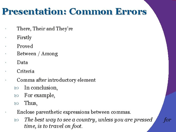 Presentation: Common Errors There, Their and They’re Firstly Proved Between / Among Data Criteria