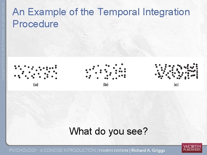 An Example of the Temporal Integration Procedure What do you see? 