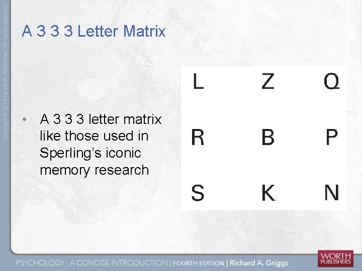 A 3 3 3 Letter Matrix • A 3 3 3 letter matrix like