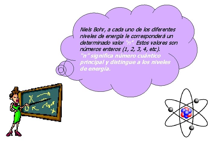 Niels Bohr, a cada uno de los diferentes niveles de energía le corresponderá un