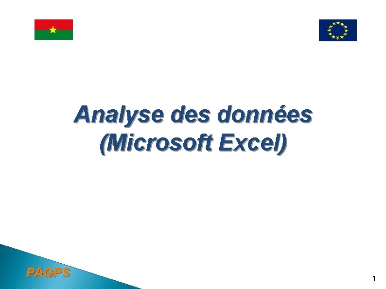 Analyse des donnes Microsoft Excel PAGPS 1 Le