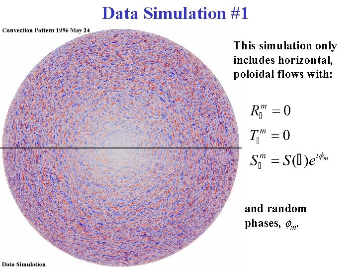 Data Simulation #1 This simulation only includes horizontal, poloidal flows with: and random phases,