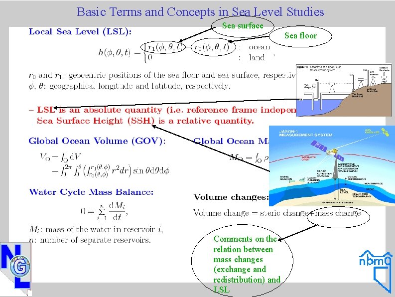 Basic Terms and Concepts in Sea Level Studies Sea surface Comments on the relation