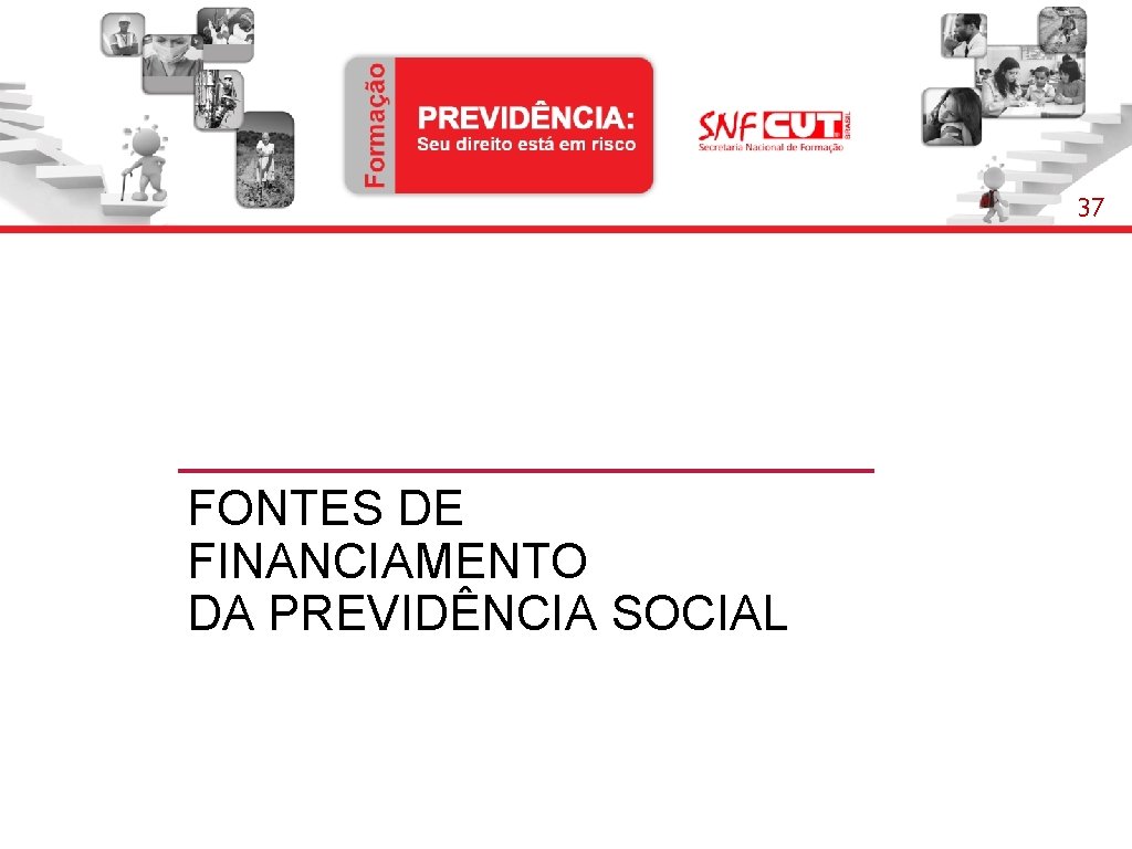 37 FONTES DE FINANCIAMENTO DA PREVIDÊNCIA SOCIAL 