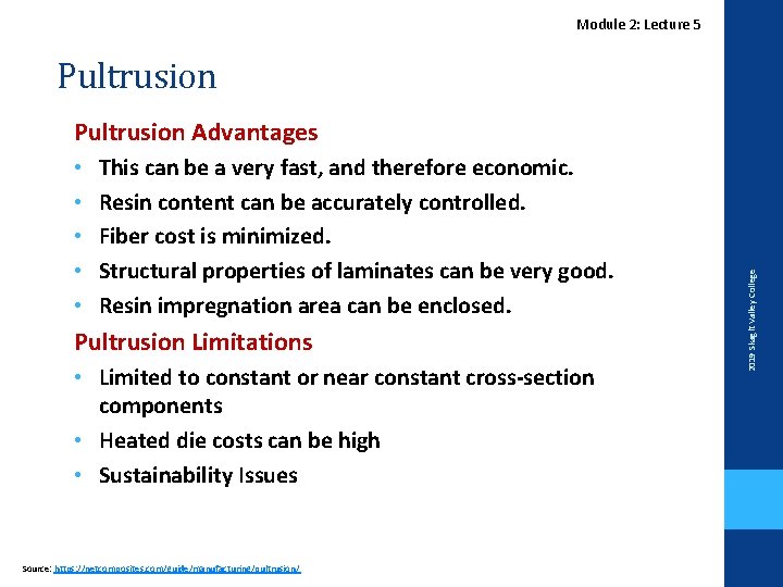 Lecture. Module 2 2: Lecture 5 Pultrusion • • • This can be a