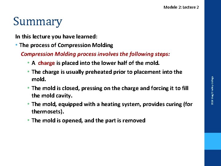 Module 2: Lecture 2 In this lecture you have learned: • The process of
