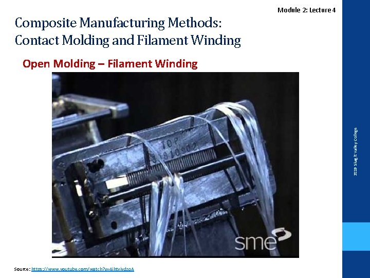 Composite Manufacturing Methods: Contact Molding and Filament Winding Module 2: Lecture 4 2019 Skagit