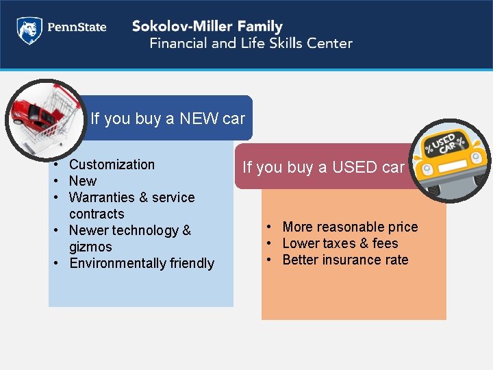 If you buy a NEW car • Customization • New • Warranties & service