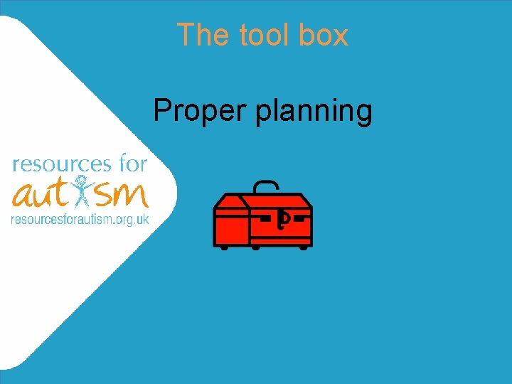 The tool box Proper planning The tool box Proper planning
