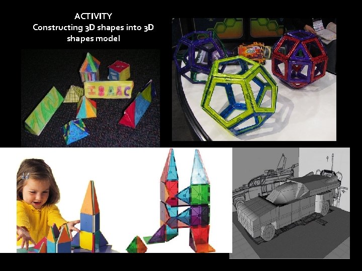 ACTIVITY Constructing 3 D shapes into 3 D shapes model 