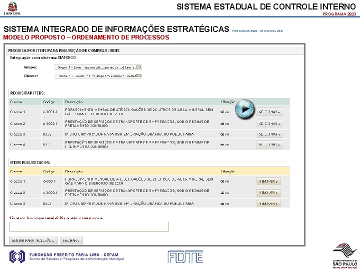 SISTEMA ESTADUAL DE CONTROLE INTERNO CASA CIVIL SISTEMA INTEGRADO DE INFORMAÇÕES ESTRATÉGICAS MODELO PROPOSTO