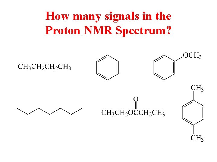How many signals in the Proton NMR Spectrum? 
