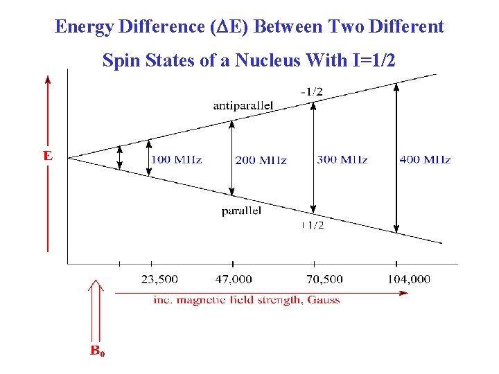 Energy Difference ( E) Between Two Different Spin States of a Nucleus With I=1/2