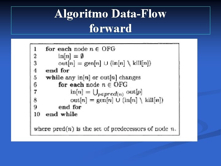 Algoritmo Data-Flow forward 