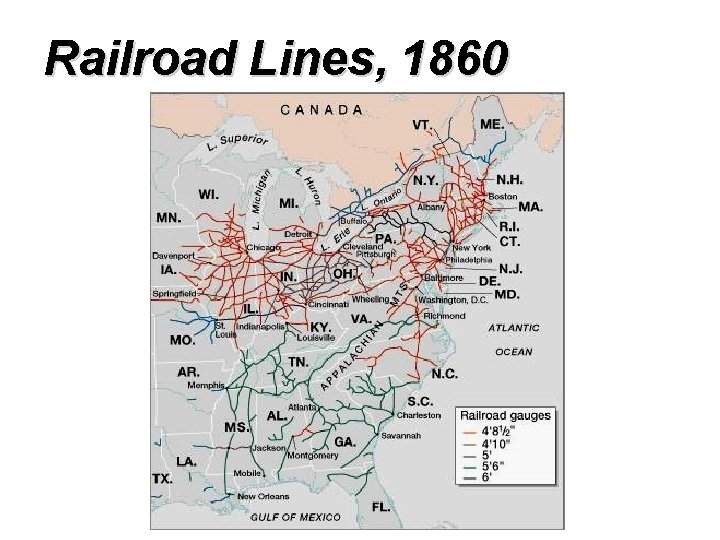 Railroad Lines, 1860 