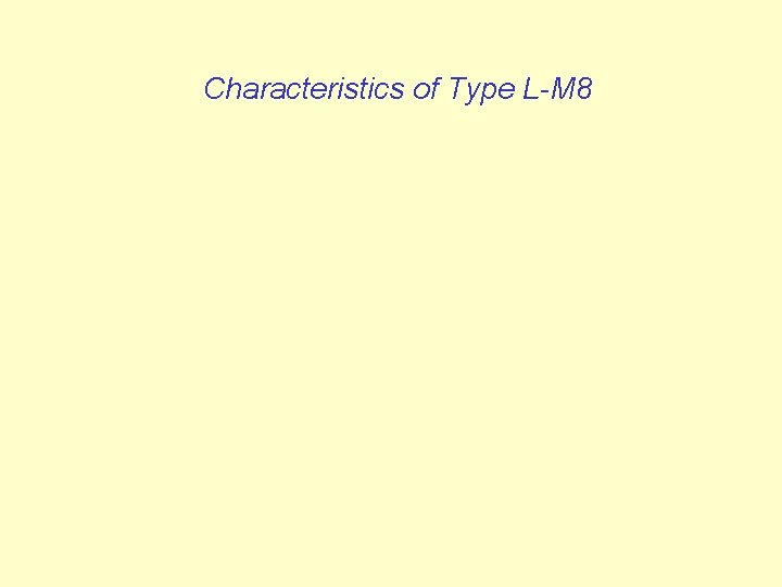 Characteristics of Type L-M 8 