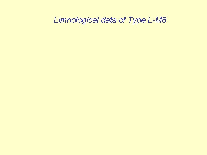 Limnological data of Type L-M 8 