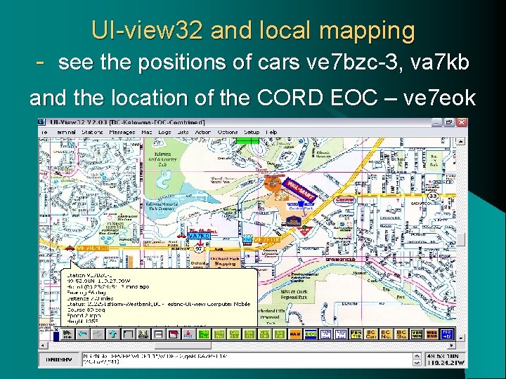 UI-view 32 and local mapping - see the positions of cars ve 7 bzc-3,