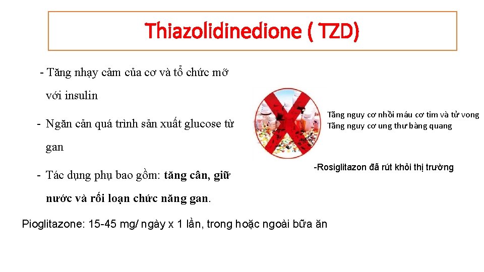 Thiazolidinedione ( TZD) - Tăng nhạy cảm của cơ và tổ chức mỡ với
