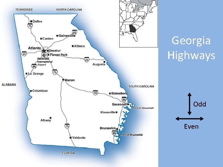 Georgia Highways Odd Even 