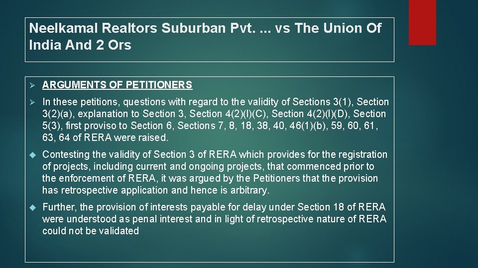 Neelkamal Realtors Suburban Pvt. . vs The Union Of India And 2 Ors Ø