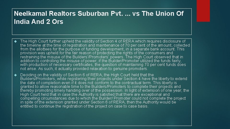 Neelkamal Realtors Suburban Pvt. . vs The Union Of India And 2 Ors The