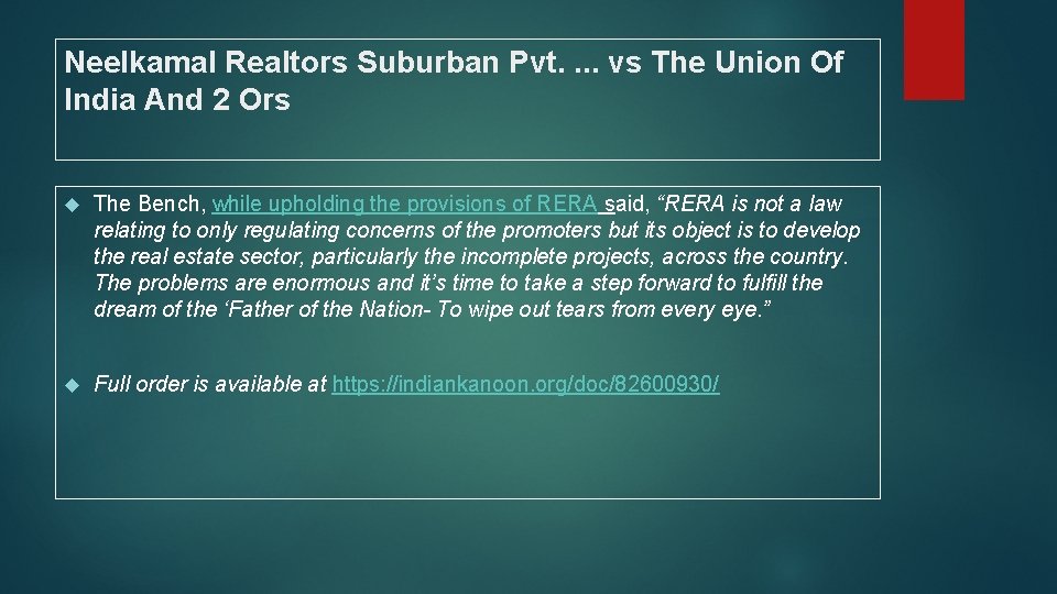 Neelkamal Realtors Suburban Pvt. . vs The Union Of India And 2 Ors The