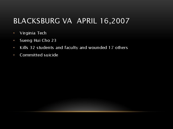BLACKSBURG VA APRIL 16, 2007 • Virginia Tech • Sueng Hui Cho 23 •