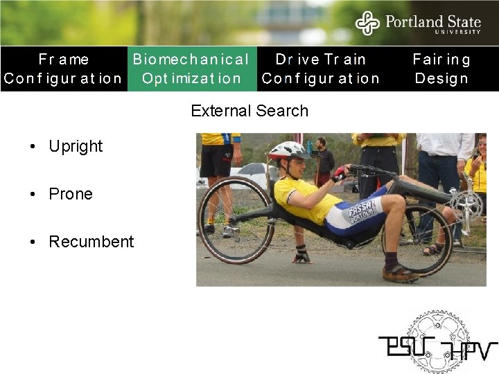 External Search • Upright • Prone • Recumbent 