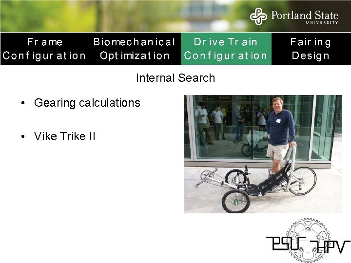 Internal Search • Gearing calculations • Vike Trike II 