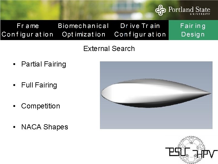 External Search • Partial Fairing • Full Fairing • Competition • NACA Shapes 