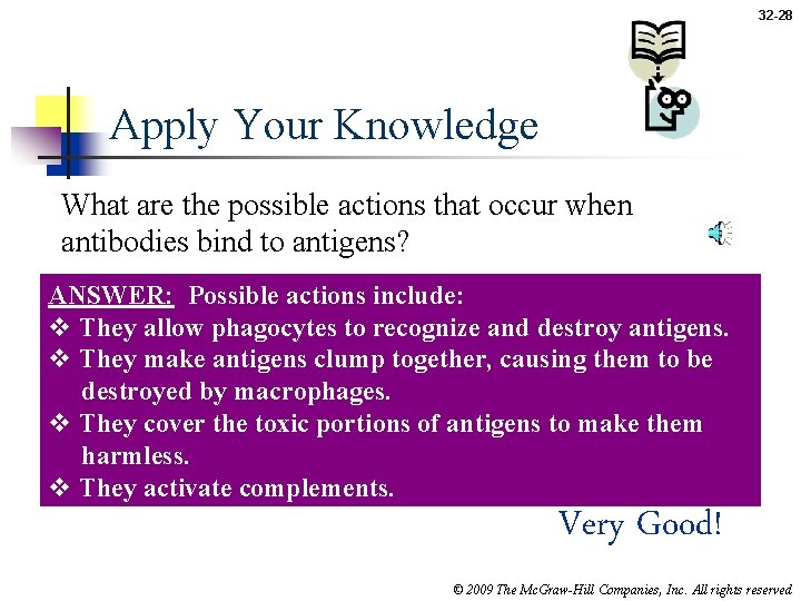 32 -28 Apply Your Knowledge What are the possible actions that occur when antibodies