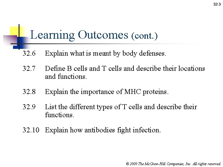32 -3 Learning Outcomes (cont. ) 32. 6 Explain what is meant by body
